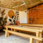 Salle à manger Salle à manger et cuisine équipée dans camping drome